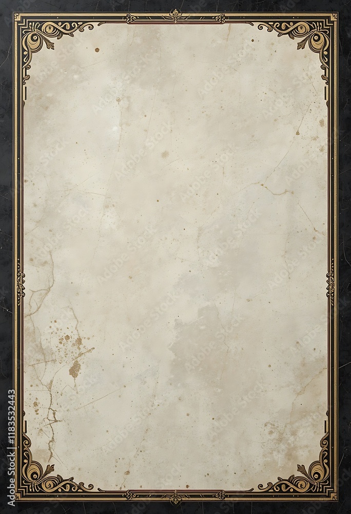 Antique Ornate Frame with Aged Paper Background Antique Ornate Frame with Aged Paper Background