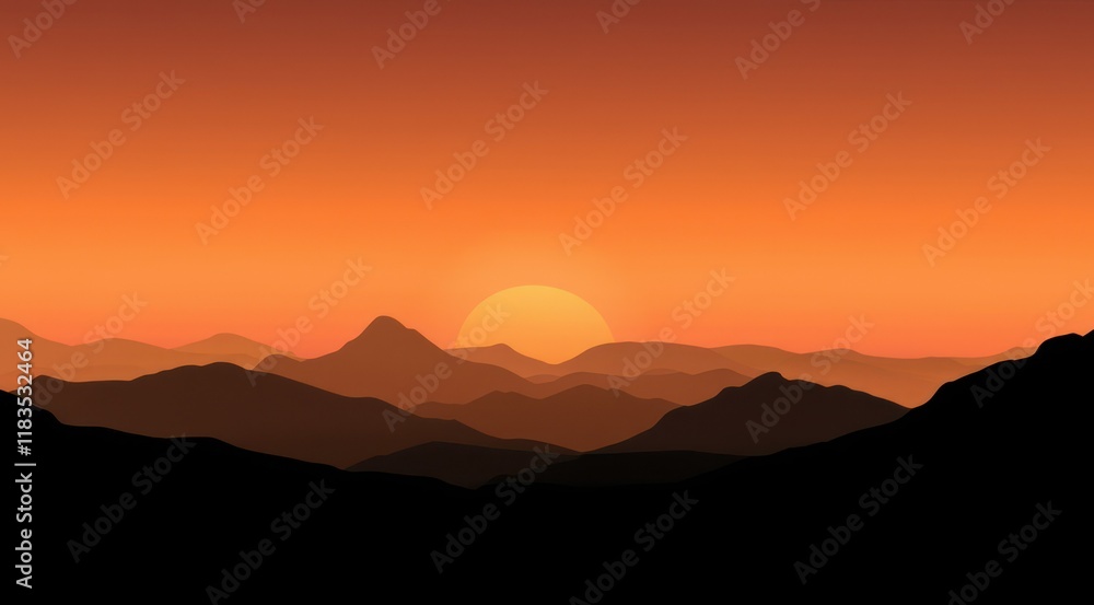 Fototapeta premium sunset over mountains