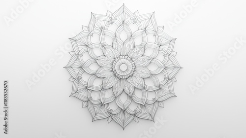Promotional minimalist mandala design on white background