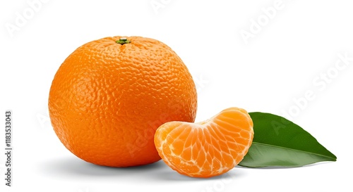 Fresh Mandarin Oranges Citrus Fruit Segment Leaf