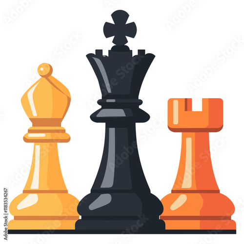 Chess illustration game strategy vector