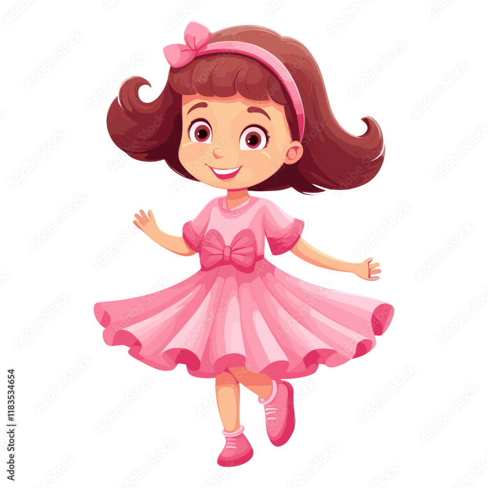 Pink ribbon illustration child character vector Pink ribbon illustration child character vector