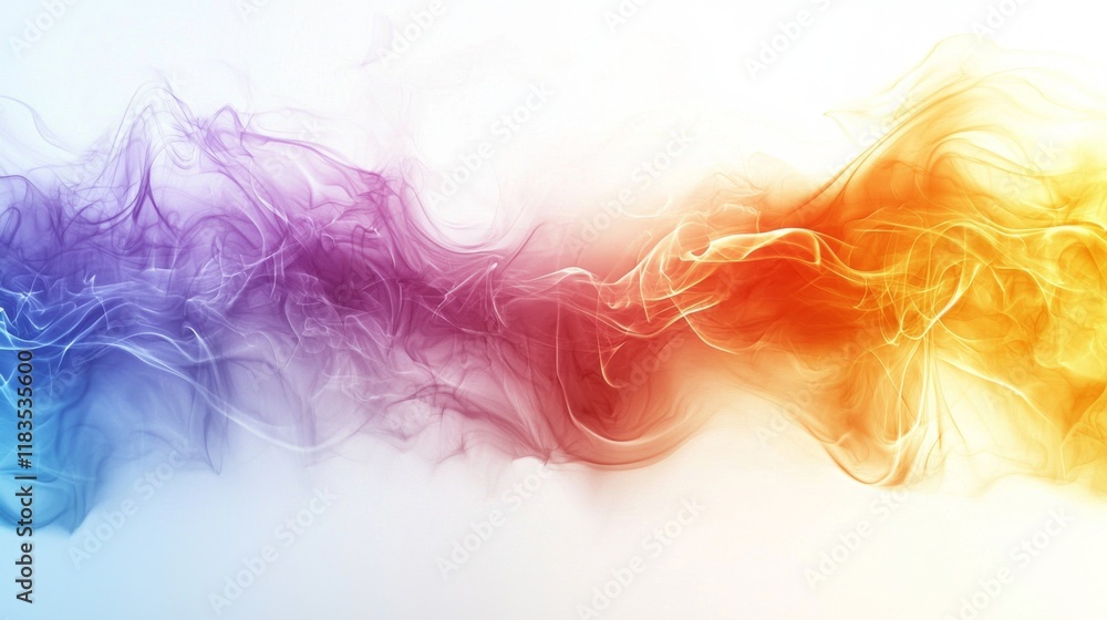 Gradient energy field transitioning warm to cool tones on white Gradient energy field transitioning warm to cool tones on white