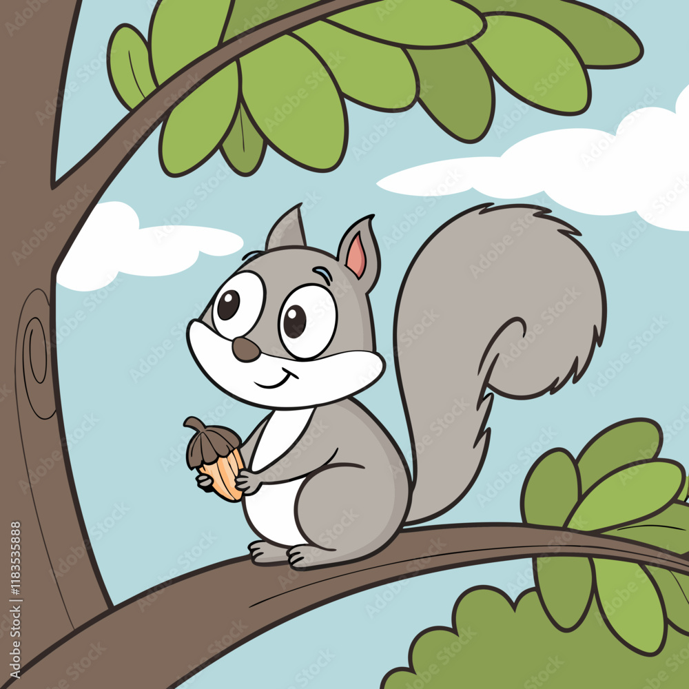squirrel with acorn squirrel with acorn