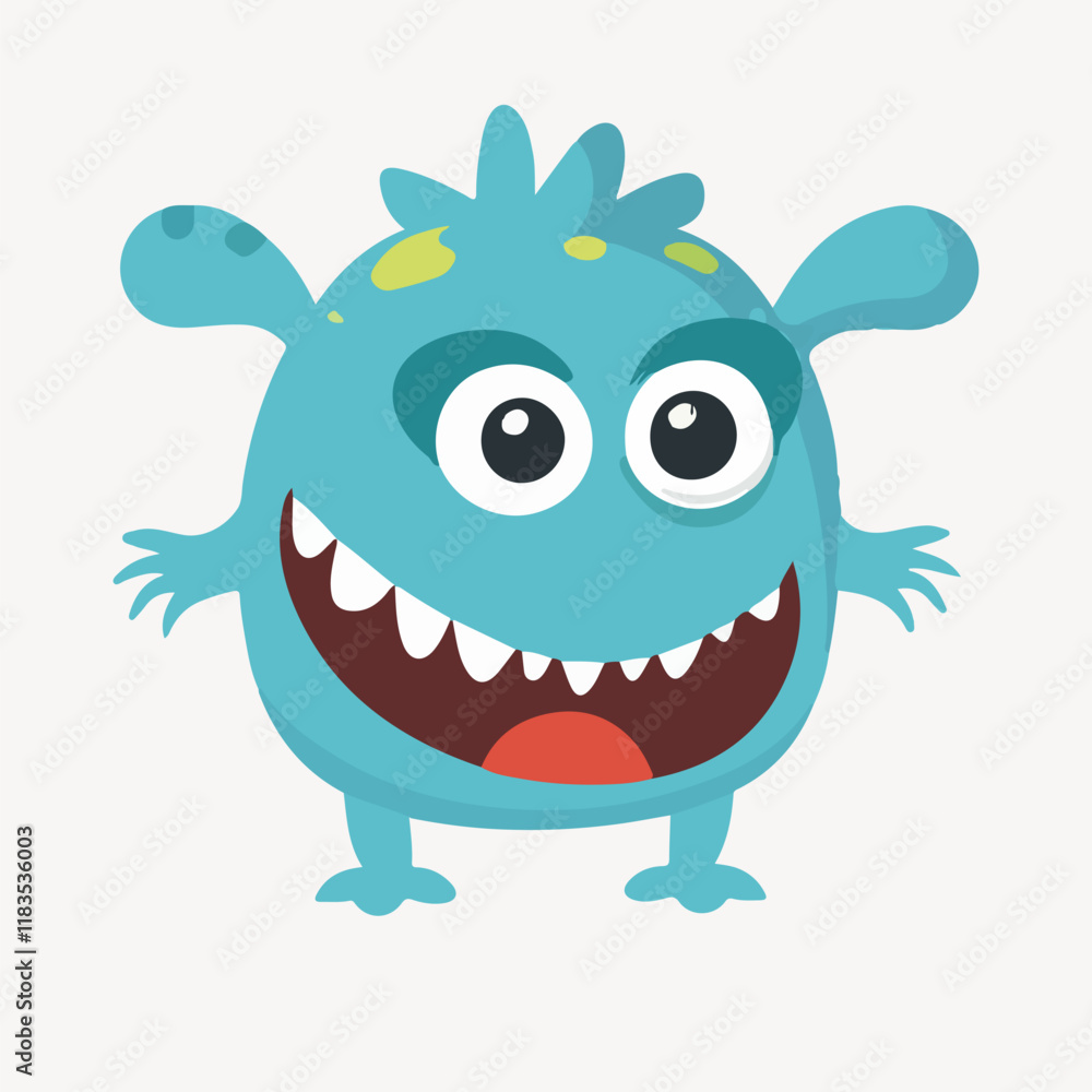 cute cartoon monster character illustration vector cute cartoon monster character illustration vector