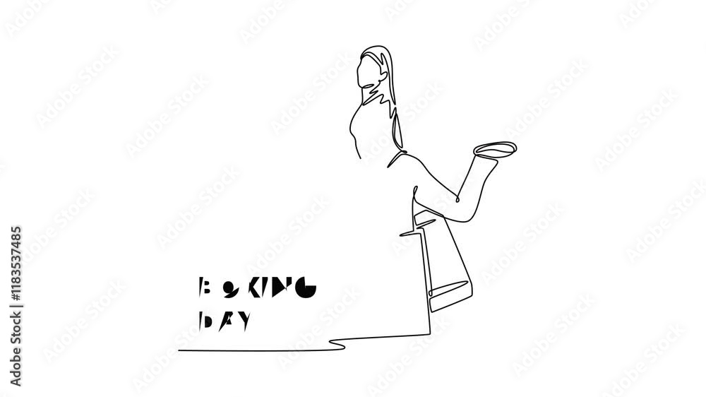 Boxing Day Sale Concept. Single line draw design. Full length animation illustration. High quality 4k footage. Boxing Day Sale Concept. Single line draw design. Full length animation illustration. High quality 4k footage.