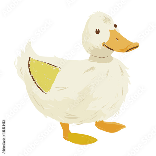 Cute duck illustration anseriformes waterfowl animal vector