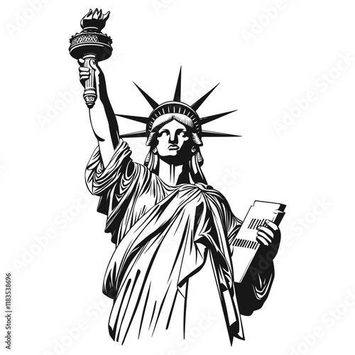 Statue of liberty silhouette statue art illustration vector