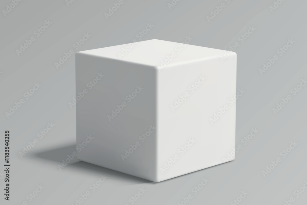 White cube on a gray gradient background White cube on a gray gradient background