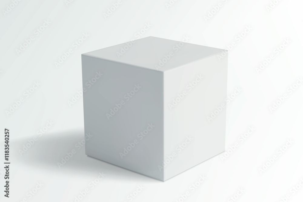 White cube on a gray gradient background White cube on a gray gradient background