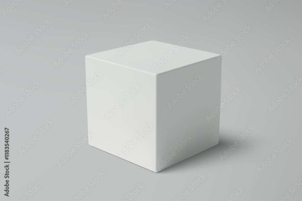 White cube on a gray gradient background White cube on a gray gradient background