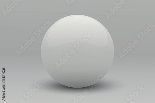 White sphere on a gray gradient background