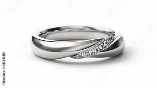 Elegant Platinum Wedding Band with Diamond Accents