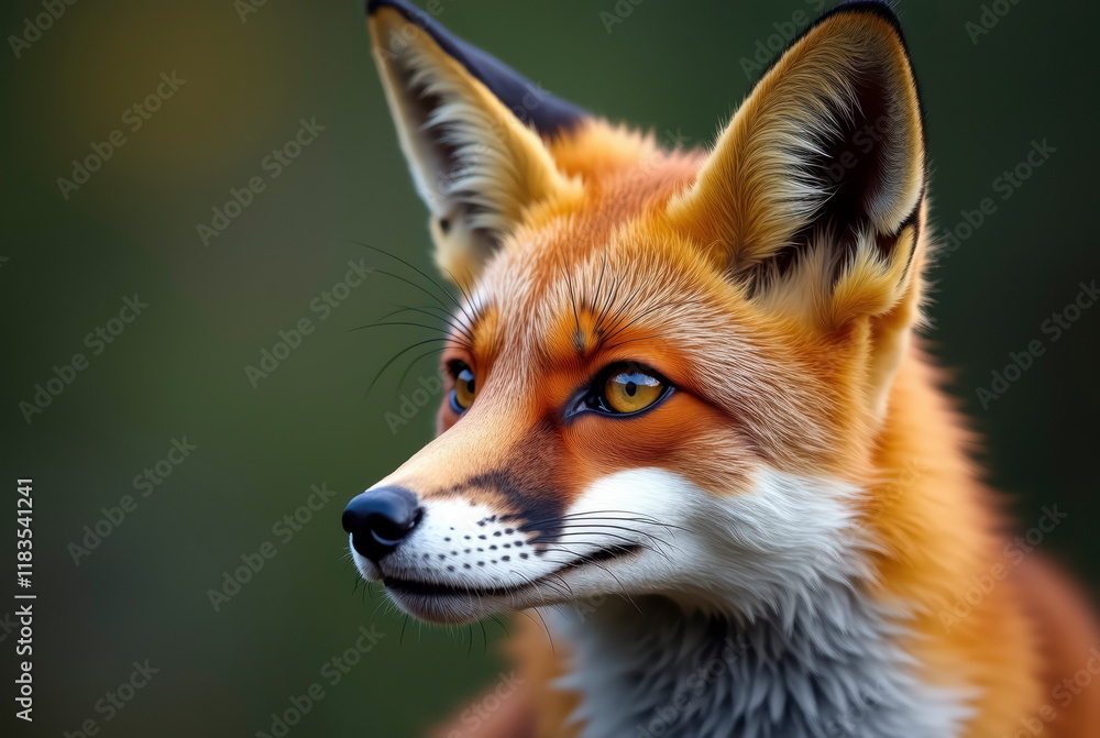 Fototapeta premium a realistic digital fox surrounded by a blend of realism and digital art