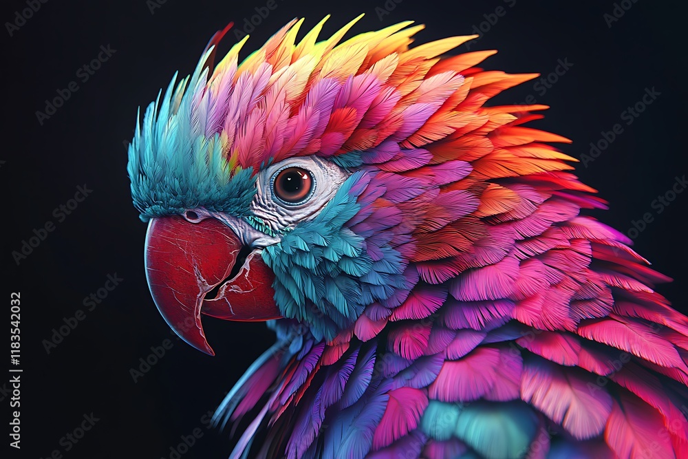 Obraz premium Vibrant Parrot Portrait: A Colorful Close-up