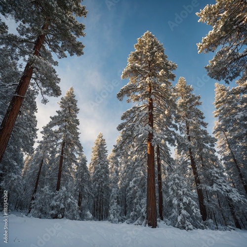 Wallpaper Mural winter forest in the snow Torontodigital.ca