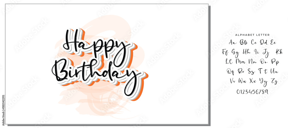 Happy Birthday Hand drawn text phrase. Calligraphy lettering word graphic, vintage art for posters and greeting cards design. Calligraphic quote in green ink isolated on white. Vector illustration Happy Birthday Hand drawn text phrase. Calligraphy lettering word graphic, vintage art for posters and greeting cards design. Calligraphic quote in green ink isolated on white. Vector illustration