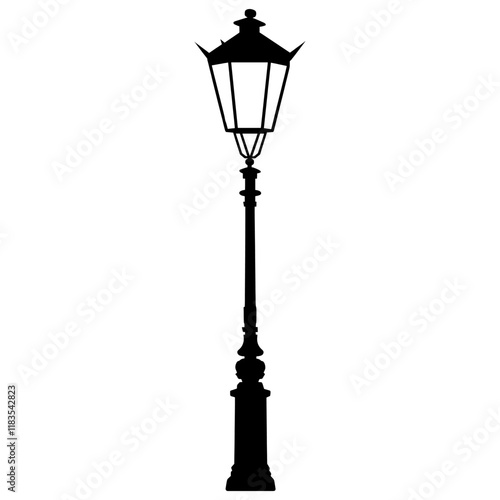 Modern streetlights silhouette vintage lamp vector