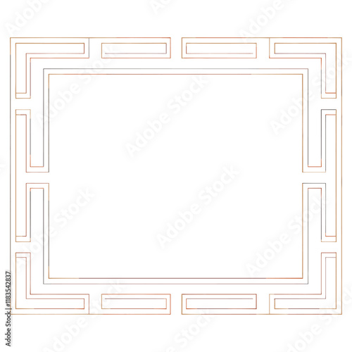 Chinese golden border minimalist outline design vector photo