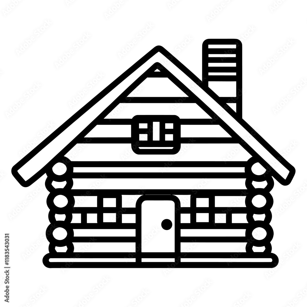Log cabin architecture simple design vector Log cabin architecture simple design vector