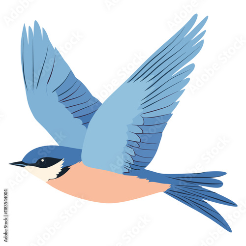 Sky Blue Swallow Soaring illustration swallow flying vector