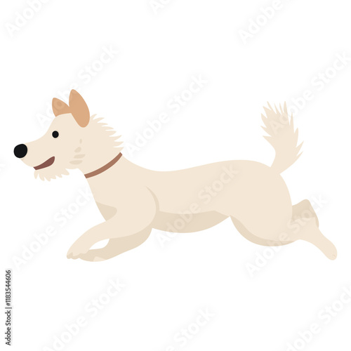 Dog running illustration background white vector