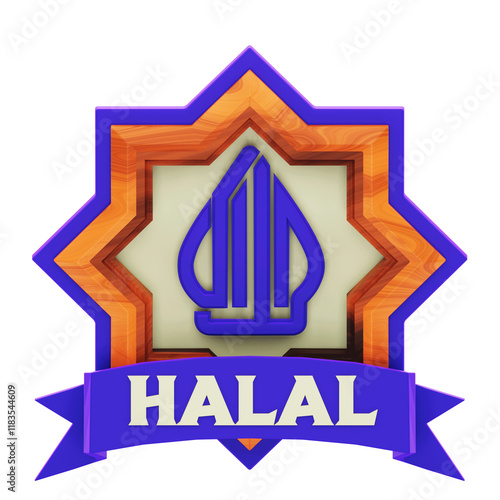 Hallal sign 3d illustration photo