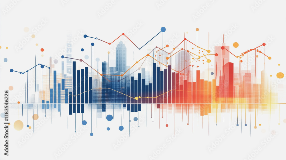 Abstract white background with Colorful charts and graphs with statistics to innovative analyze business potential and forecast future development of companies growth. Abstract white background with Colorful charts and graphs with statistics to innovative analyze business potential and forecast future development of companies growth.