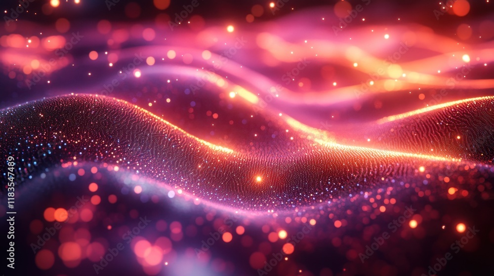 Abstract Glittering Waves of Red and Pink Hues: A Digital Art Masterpiece Abstract Glittering Waves of Red and Pink Hues: A Digital Art Masterpiece