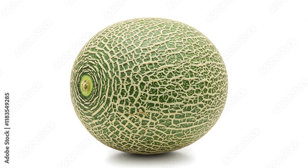 Fresh Green Cantaloupe Melon Isolated on White Background Summer Fruit Fresh Green Cantaloupe Melon Isolated on White Background Summer Fruit