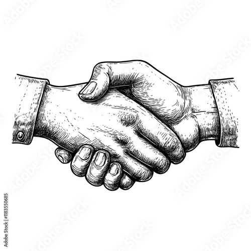 Hand shake handshake drawing sketch vector