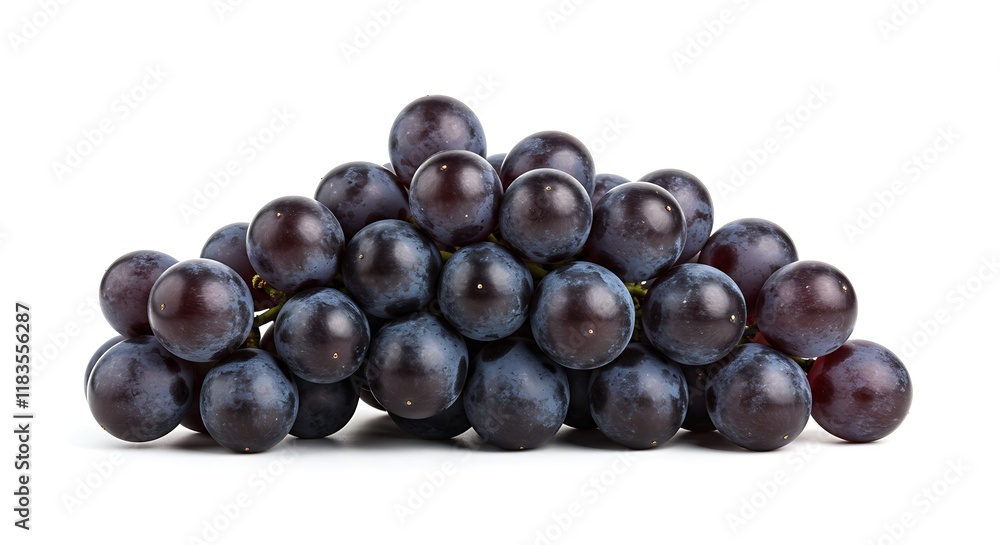 Fresh Juicy Black Grapes Bunch Isolated on White Fresh Juicy Black Grapes Bunch Isolated on White