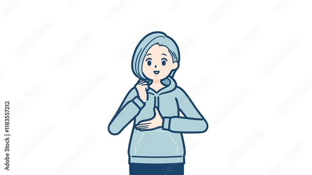 Hoodie woman_Inspired Actions and Convincing_with alpha channel Hoodie woman_Inspired Actions and Convincing_with alpha channel