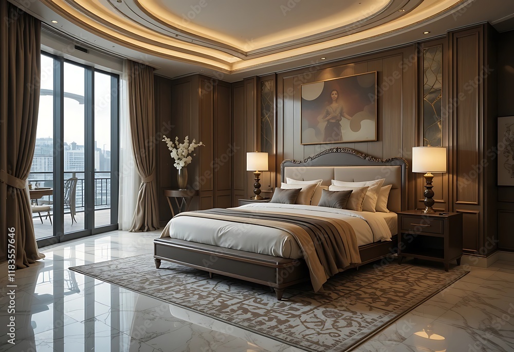 Luxurious Master Bedroom Interior Design Featuring City View Luxurious Master Bedroom Interior Design Featuring City View