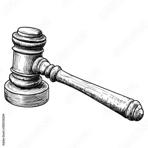 Gavel tool illustration enforcement vector