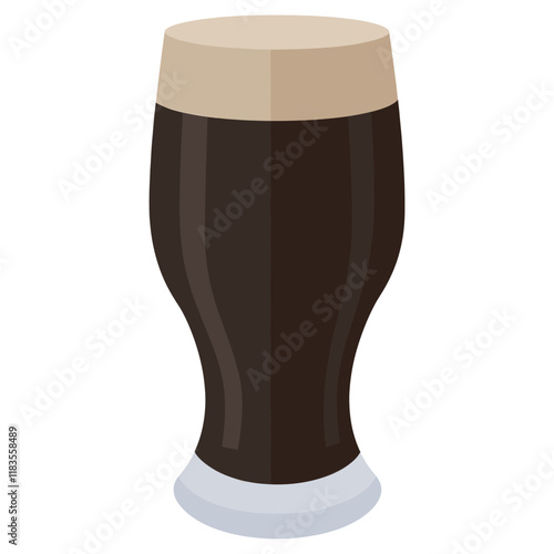Stout beer glass illustration beverage vector