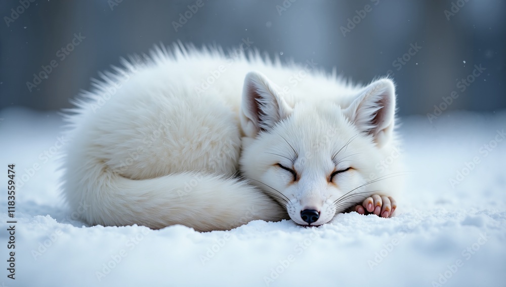 White Fox Sleeping White Fox Sleeping