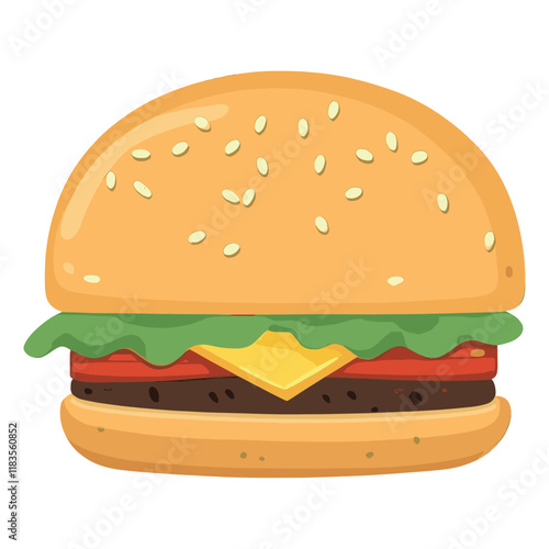 Burger illustration simple food vector