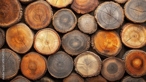 abstract wood cut background, log wood stack pile up 