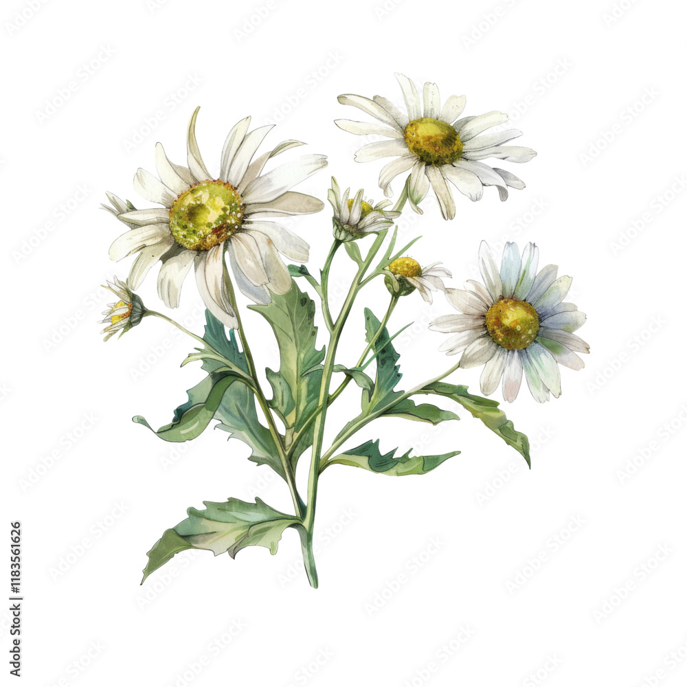 Fototapeta premium grass and chamomiles flowers