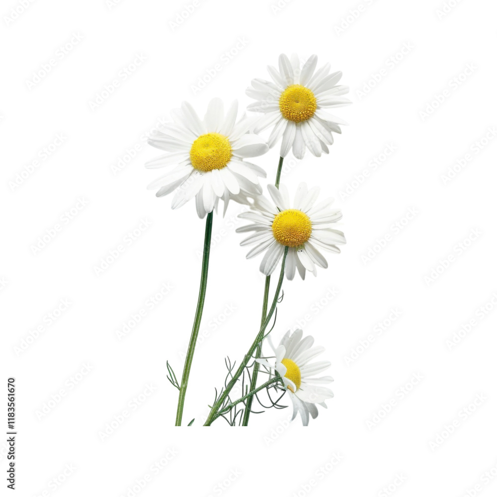 Fototapeta premium grass and chamomiles flowers