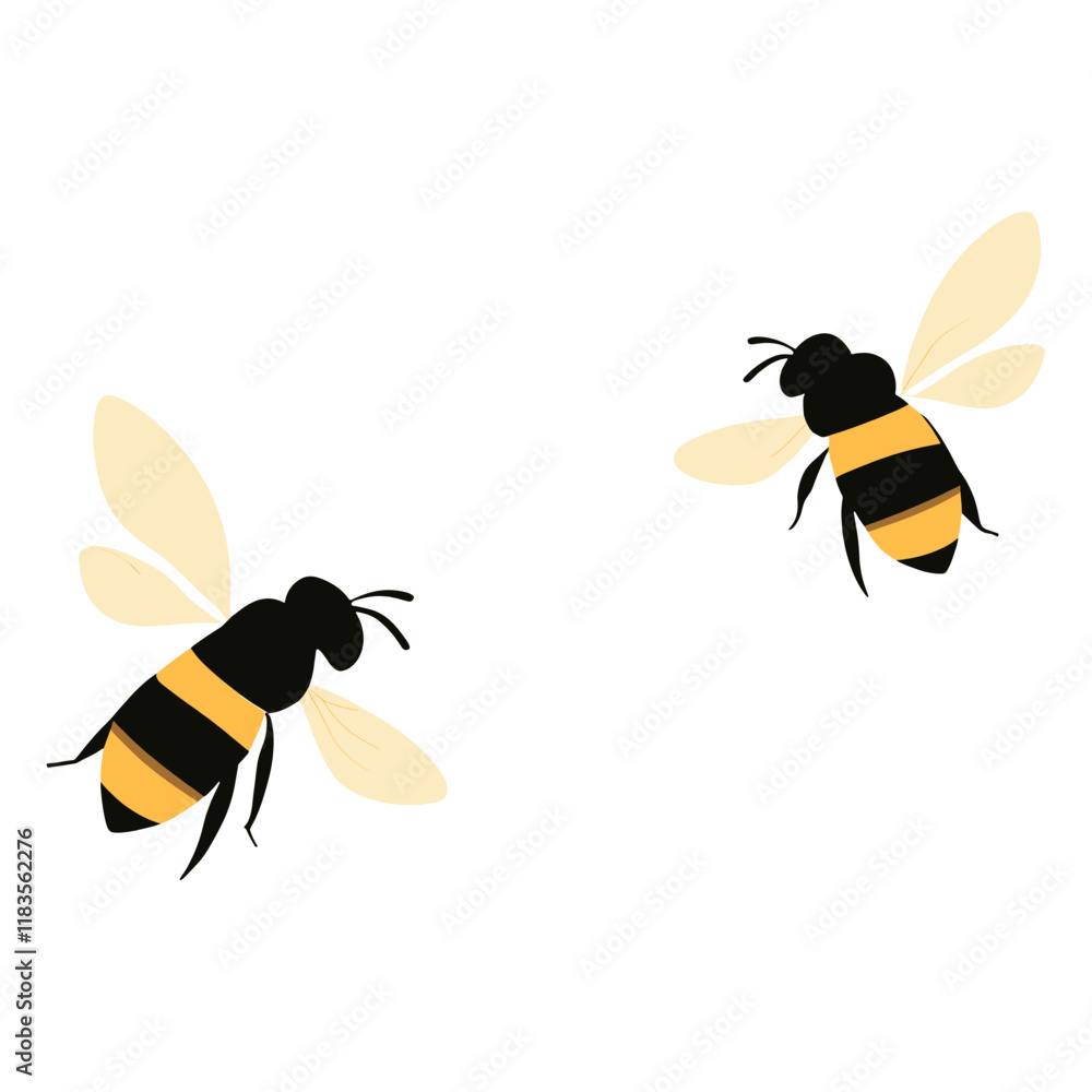 Bee illustration background insect vector