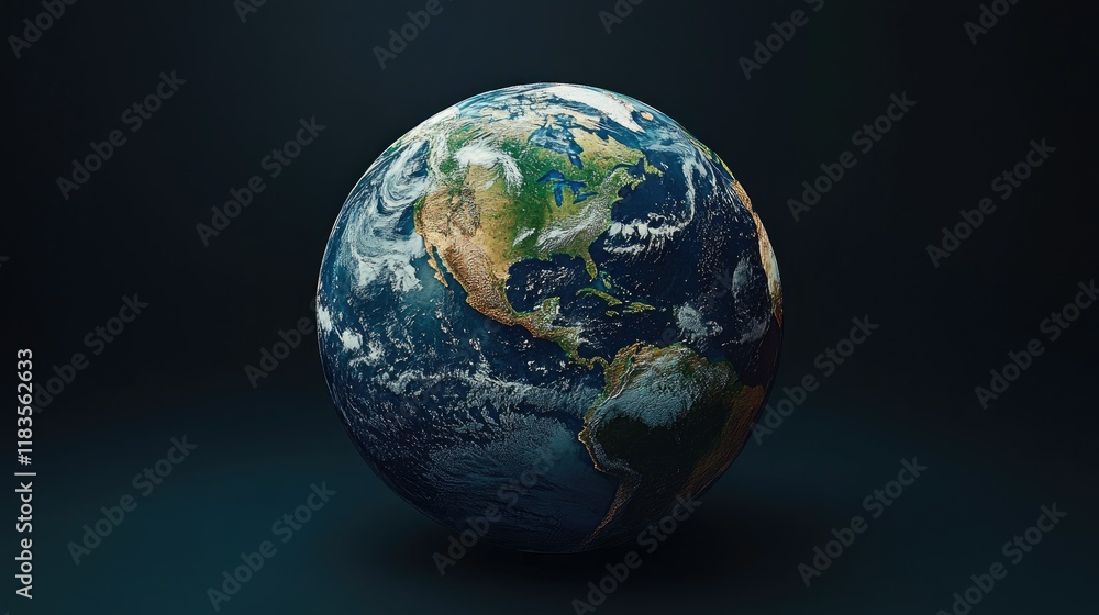 Fototapeta premium Digital Earth Globe Pixelated Model
