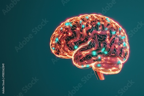 Mindfulness and education promote mental health awareness. A colorful, abstract representation of a brain with glowing neural connections against a dark background.