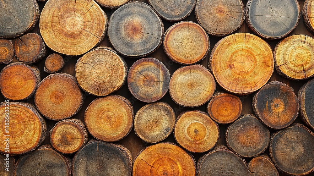 abstract wood cut background, log wood stack pile up