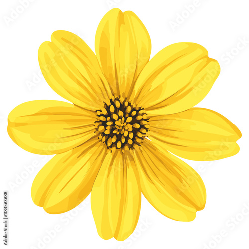 Yellow flower illustration design simple vector