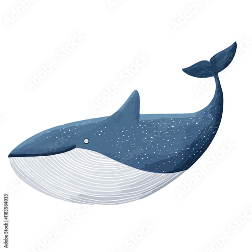 Cute whale in the sky illustration animal mammal fish vector