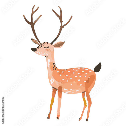 Cute deer animal illustration vector