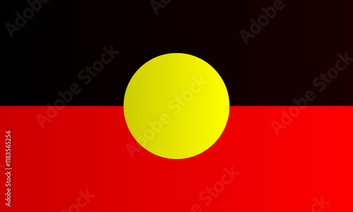 Australian Aboriginal Flag. RGB color. Vector illustration