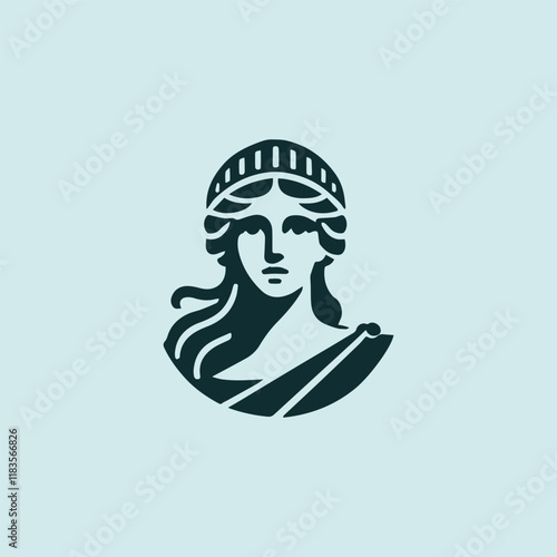 Elegant athena goddess logo